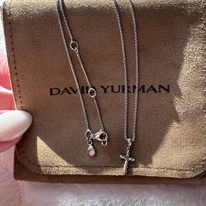 David Yurman Cable Cross Pendant Necklace